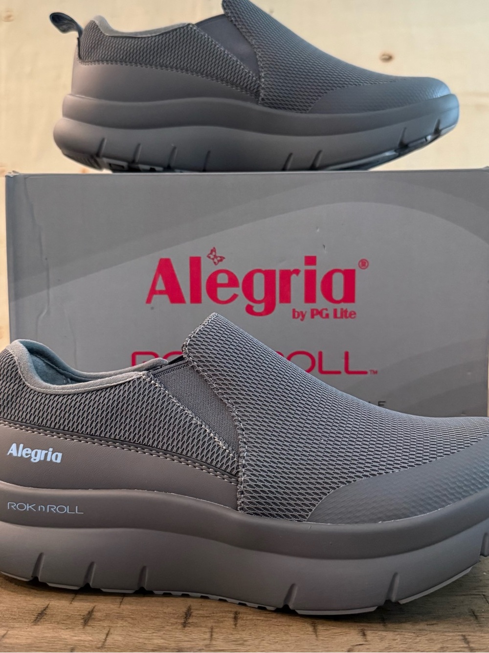 New Alegria Shift Lead Graphite Slip Resistant Work Shoes Size 8.5